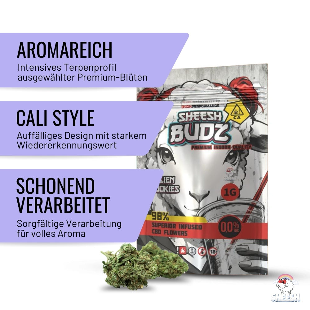 SHEESH BUDZ - CBD Blüten - Durban Gelato - 1g