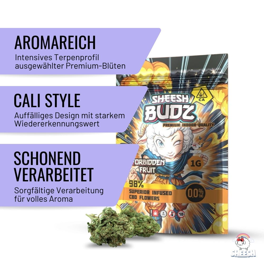 SHEESH BUDZ - CBD Blüten - Forbidden Fruit - 1g