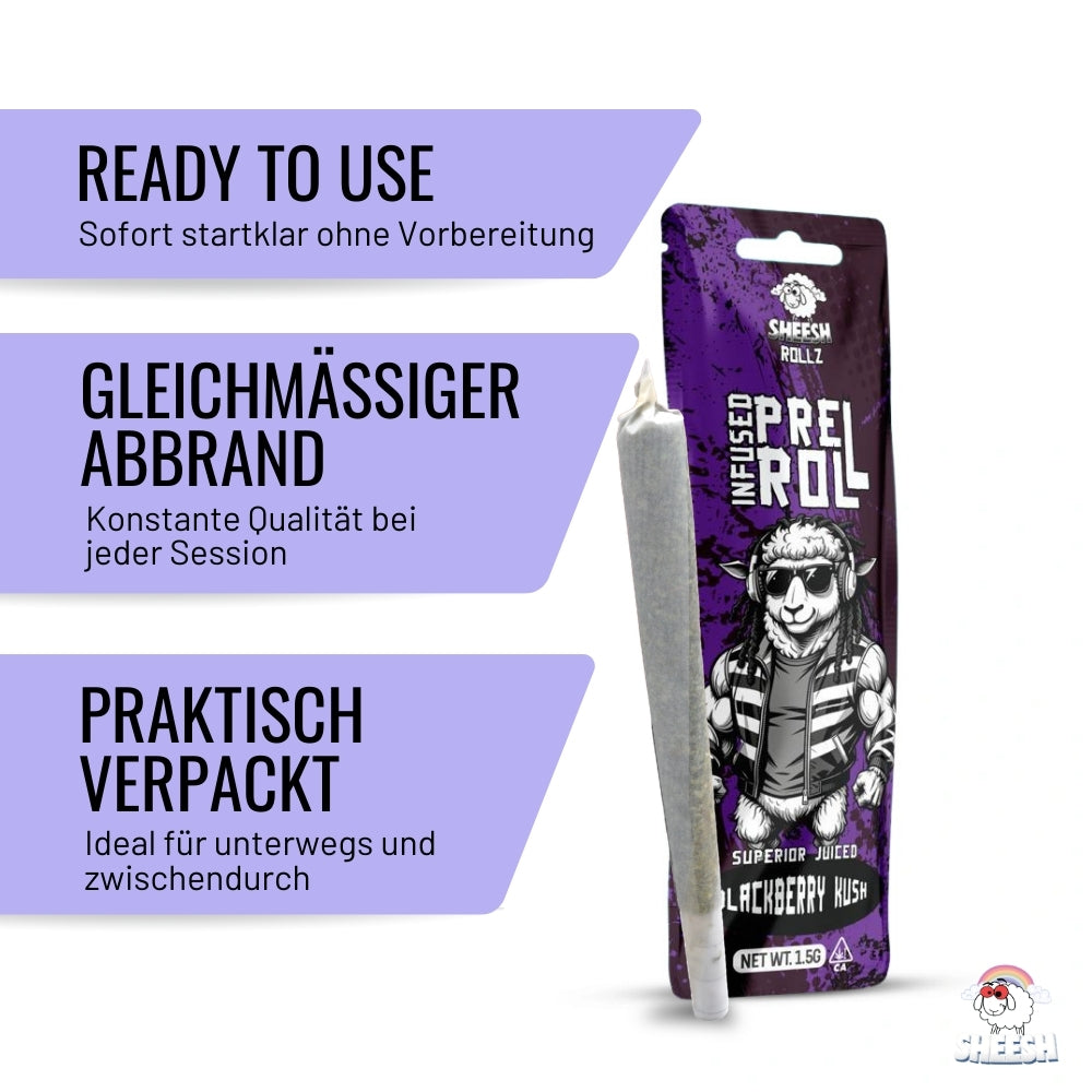 SHEESH Rollz - Blackberry Kush - 1,5g Pre Roll